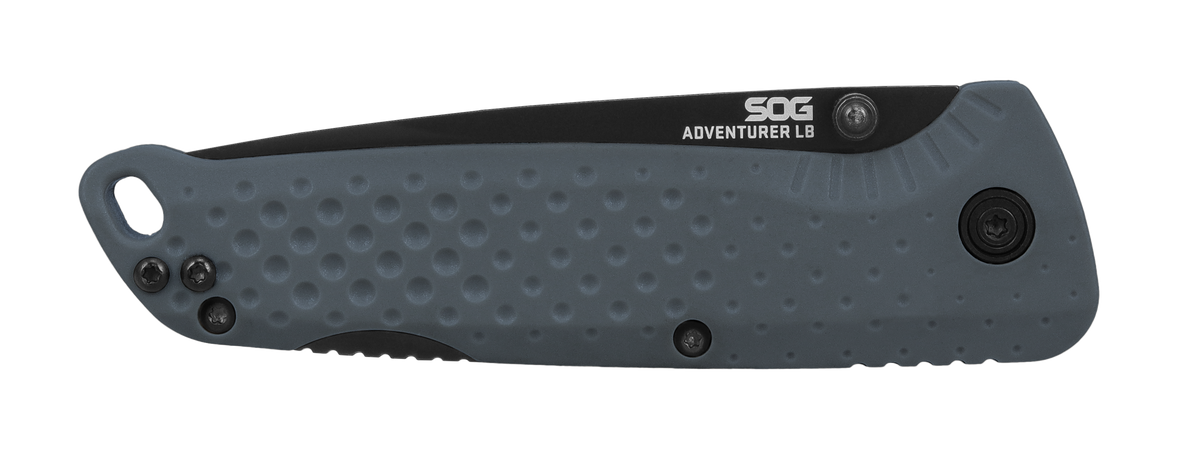 S.O.G Adventurer LB 3.5" Folding Clip Point Plain 5Cr15MoV Black TiNi - Gray GRN Handle — view 3