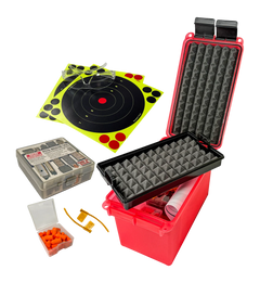 MTM PRK Pistol Range Kit Clear Red - Foam Handgun Tray & 5-Mag Case — view 3