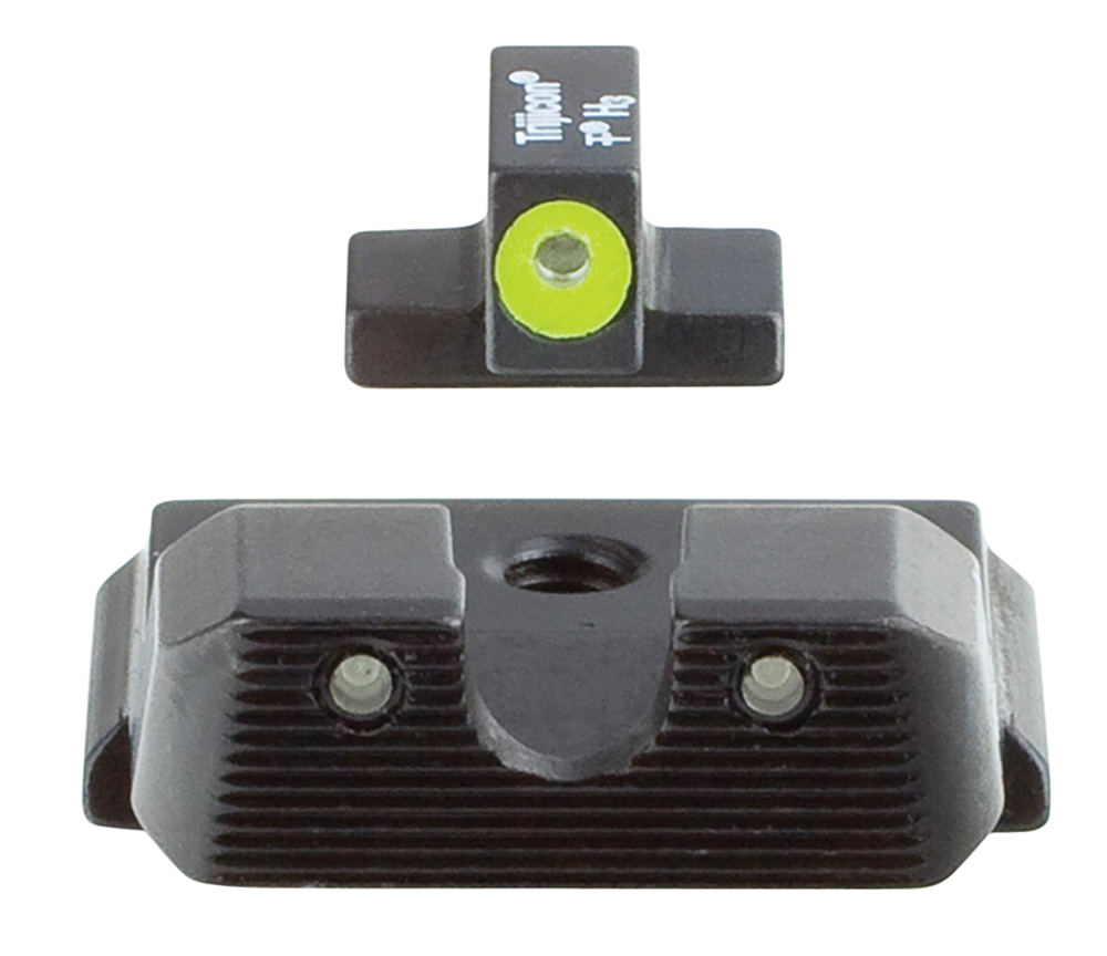 Trijicon HD Night Sights Smith & Wesson M&P Shield / M&P Shield Plus Green Tritium Yellow Outline Front — view 3