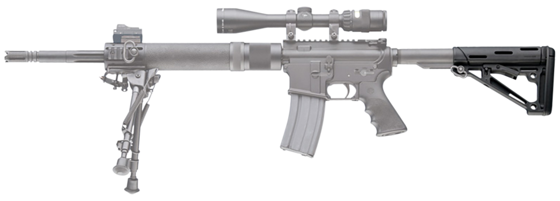 Hogue OverMolded Collapsible Buttstock AR-15/M16 Mil-Spec Black — view 3