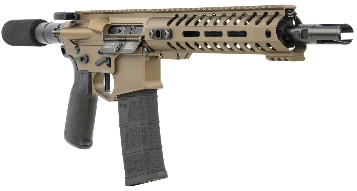 Patriot Ordnance Factory Renegade+ 5.56x45mm NATO 10.5" 30+1 Semi-Auto Pistol - Bronze — view 3