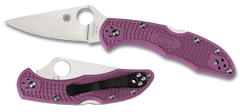 Spyderco Delica 4 Lightweight 2.88" VG-10 Drop Point Plain Purple FRN Folding Knife — view 3