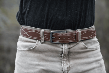 Magpul Industries Tejas EL Pistolero 46" Chocolate Brown Bull Hide 1.50" Buckle Belt — view 3