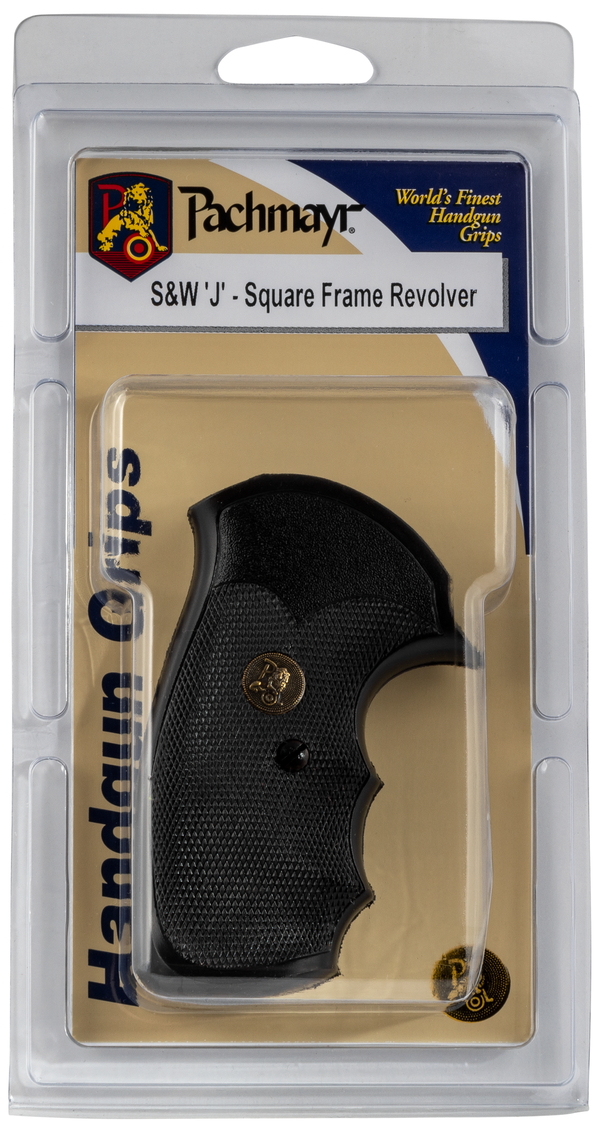 Pachmayr Gripper Grip Checkered Black Rubber w/Finger Grooves S&W J-Frame Square Butt — view 3