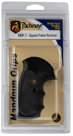 Pachmayr Gripper Grip Checkered Black Rubber w/Finger Grooves S&W J-Frame Square Butt — view 3