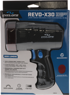Cyclops ReVO X-30 3000 Lumen Rechargeable Handheld Spotlight - Clear/Red Filter — view 3