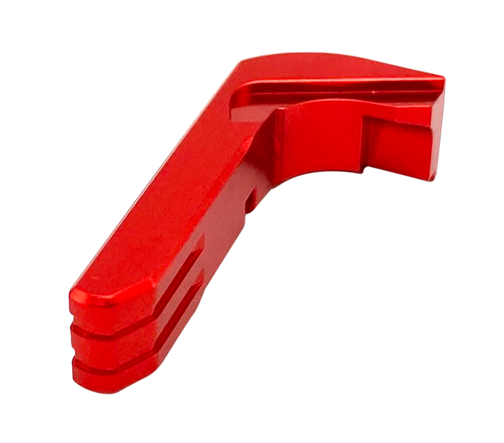 Cross Armory Extended Mag Catch Glock Gen 1-3 / P80 Red Anodized Aluminum — view 3