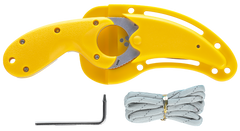 Columbia River Bear Claw 2.39" Fixed Hawkbill Serrated AUS-8A SS Yellow GRN Handle — view 3