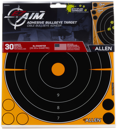 EZ-Aim Splash Reactive 8" Bullseye Self-Adhesive Paper Target Black/Orange - 30 Pack — view 3
