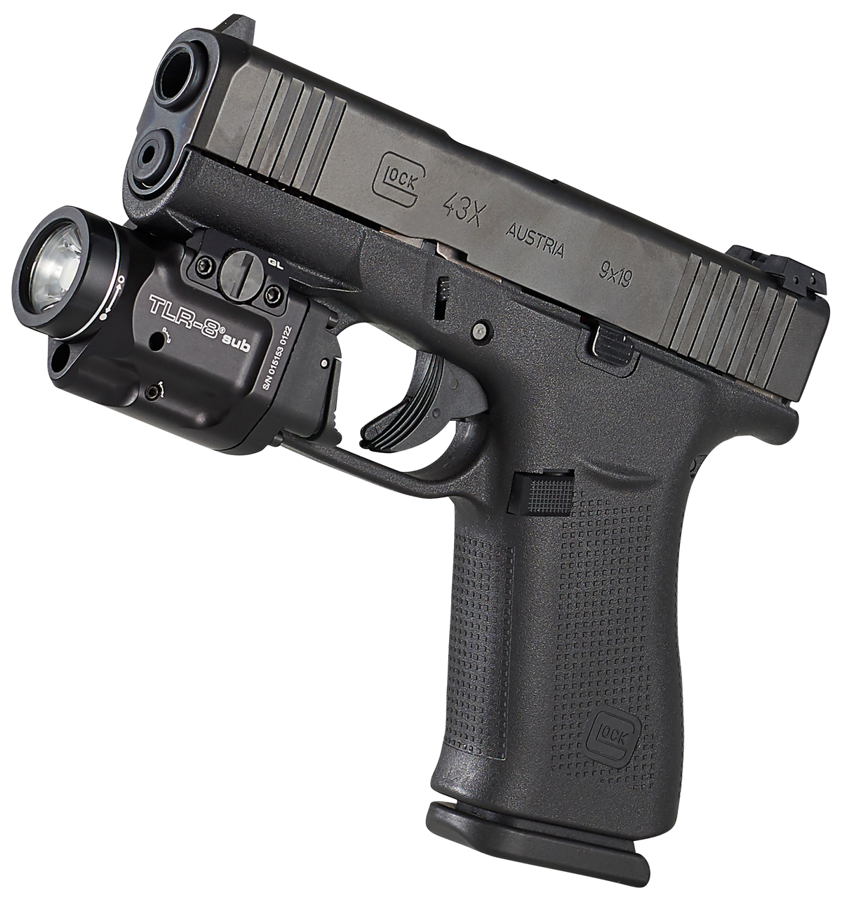 Streamlight TLR-8 Sub 500 Lumen White LED Red Laser Weapon Light - Glock 43X/48 MOS — view 3