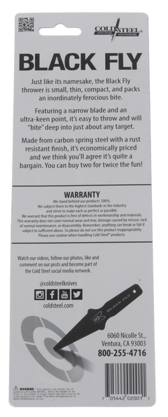 Cold Steel Black Fly 8" Thrower Fixed Plain 1055 Carbon Steel Black — view 3