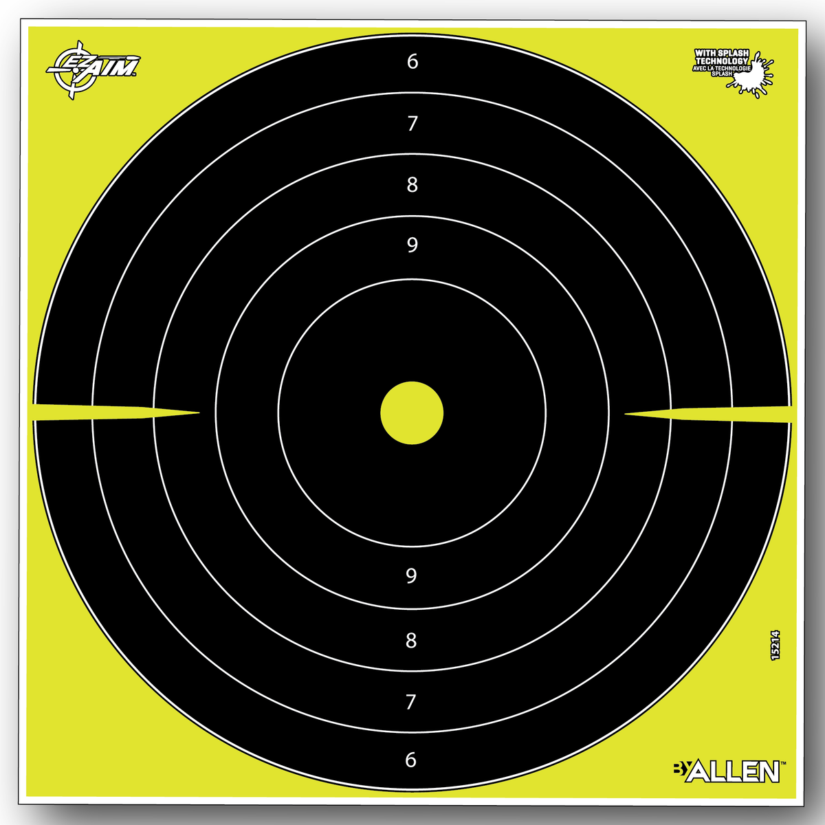 EZ-Aim 15214 Splash Reactive Bullseye Non-Adhesive Paper Target 12" 12-Pack - Black/Yellow — view 3