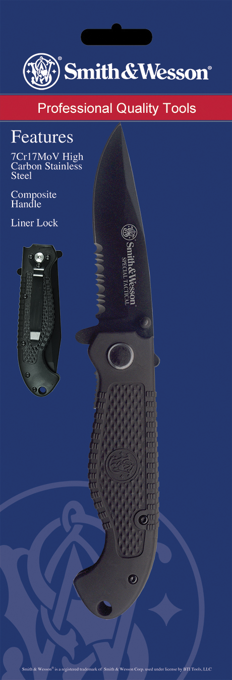 Smith & Wesson Knives Special Tactical 3.50" Folding Tanto Part Serrated Black — view 3
