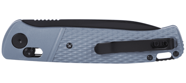 Columbia River Counterpart 3.38" Folding Drop Point Plain Black Oxide 12C27 SS Gray GRN Knife — view 3