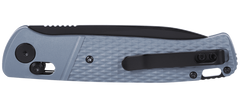Columbia River Counterpart 3.38" Folding Drop Point Plain Black Oxide 12C27 SS Gray GRN Knife — view 3