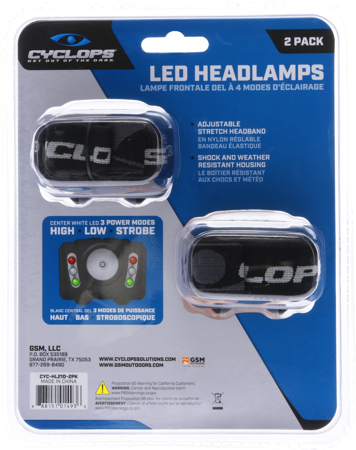 Cyclops 210 Headlamp LED 210 Lumen AAA Polymer 2 Pack — view 3