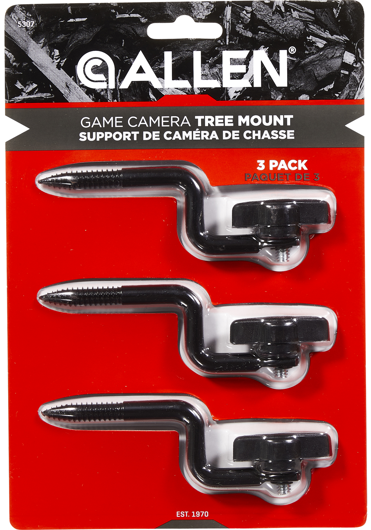 Allen 5307 Trail Camera Tree Mount Black Steel 3 Pack — view 3