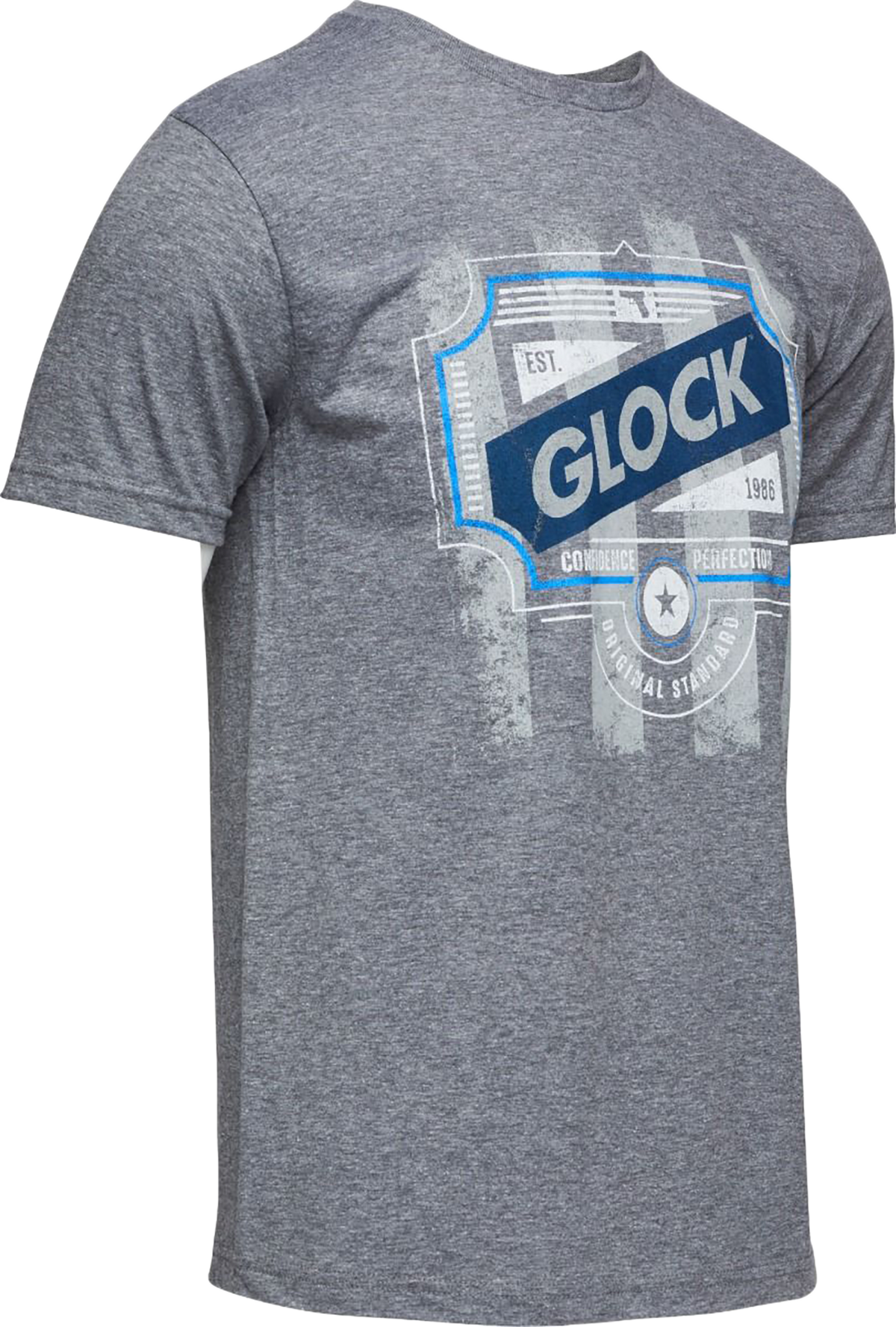 Glock Blue Line Tee Gray Ringspun Cotton/Polyester Short Sleeve Large — view 3