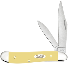 Case 00030 Peanut 2.10"/1.53" Clip/Pen Chrome Vanadium Yellow Synthetic Folding Knife — view 3