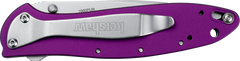 Kershaw Leek 3" Folding Drop Point 14C28N SS Knife - Purple Anodized Aluminum — view 3