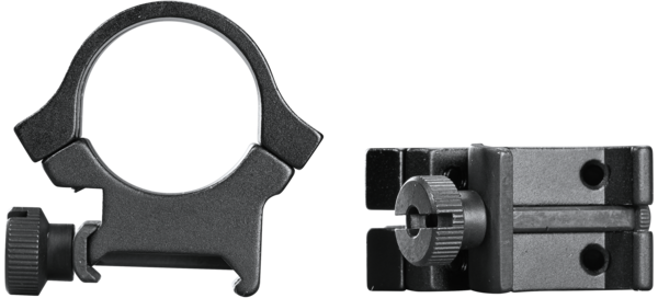 Weaver Mounts Quad Lock Detachable Rings 1" High Matte Black Aluminum - Quick Detach — view 3