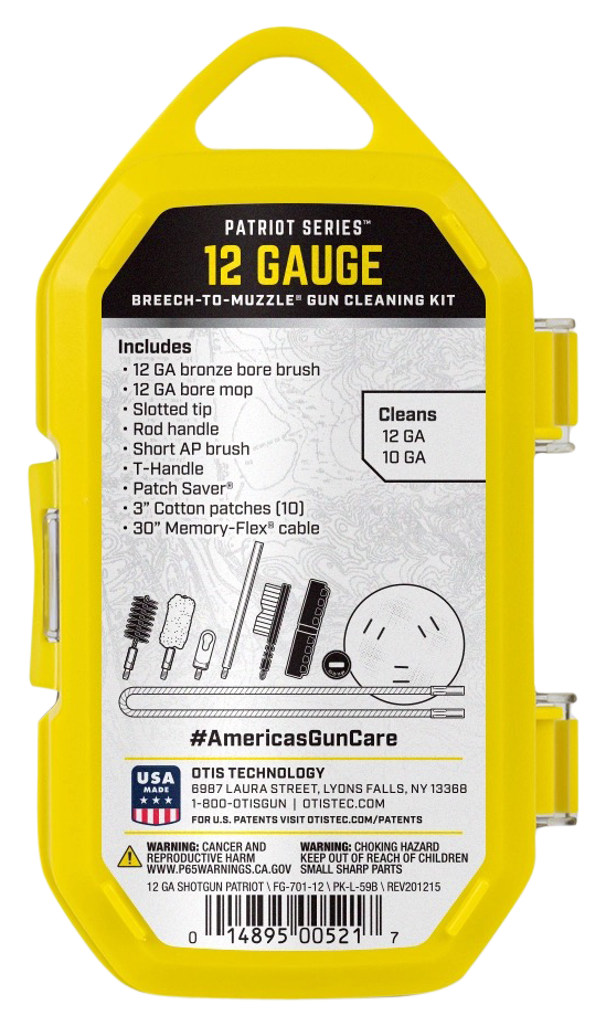 Otis Patriot Shotgun Cleaning Kit 12 Gauge & 10 Gauge 15-Piece Yellow Box — view 3