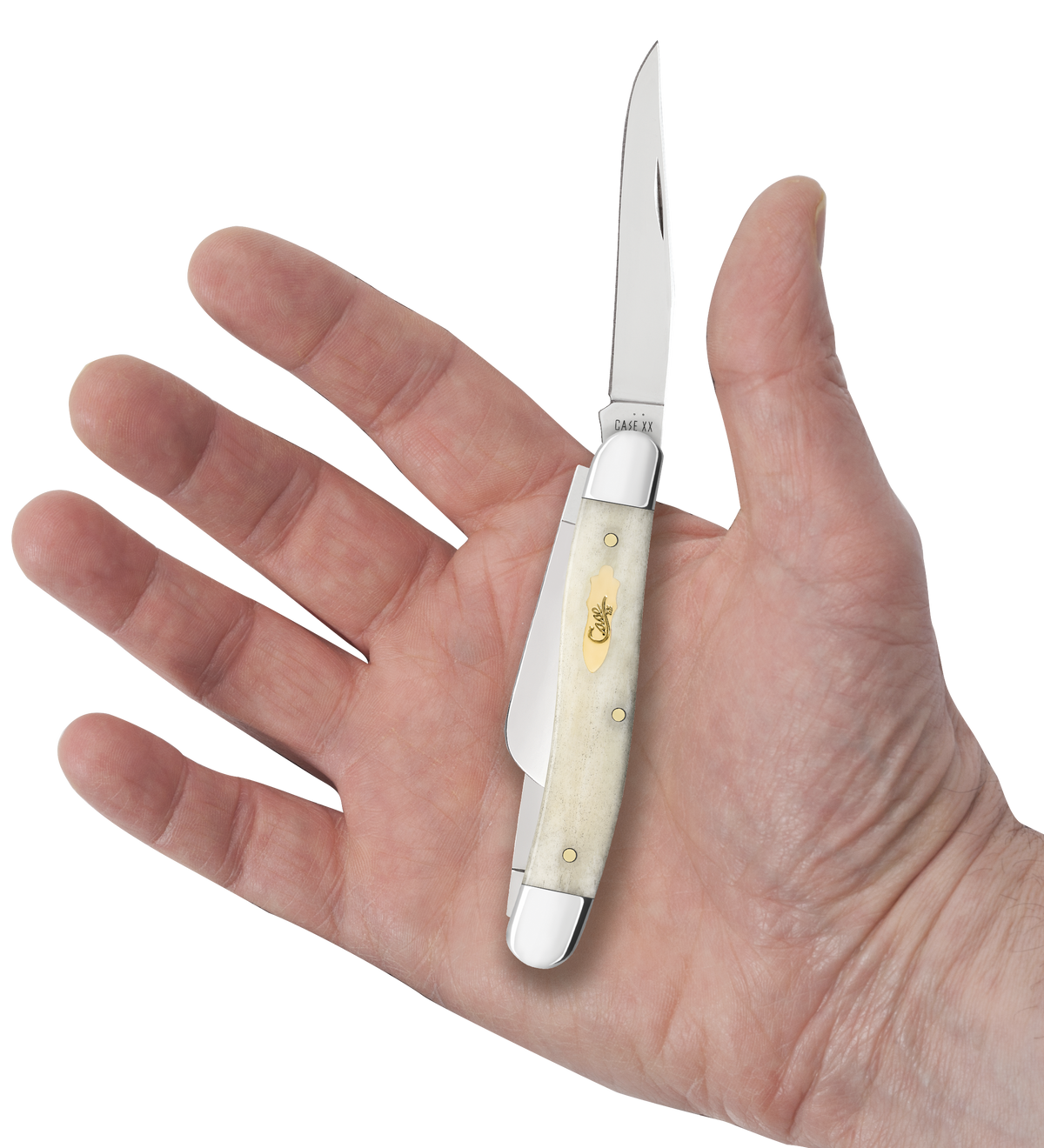 Case 11021 Stockman Medium Folding Clip Point/Pen/Sheepsfoot Plain Carbon Steel Smooth Natural Bone — view 3