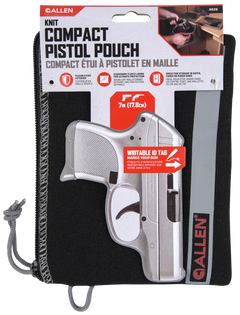 Allen 3626 Pistol Pouch Black Polyester Lockable Zipper & Fleece Lining 5x7 Interior — view 3