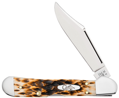 Case Mini CopperLock 2.72" Clip Point Folding Knife - Peach Seed Jigged Amber Bone — view 3