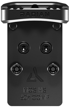 Radian Weapons Guardian+Six Black Optic Mount w/Back-Up Iron Sights - Glock MOS - Holosun 507C/407 — view 3