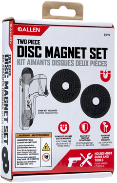 Allen 5649 Disc Gun & Tool Magnet Set Black Metal Screw-On 2 Pack — view 3