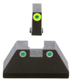 Ameriglo GL333 Optic Compatible XL Tall Sight Set for Glock - Green Tritium LumiGreen Outline Front / Green Tritium White Outline Rear — view 3
