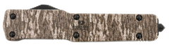 Templar Knife Premium LW Slim 3.16" OTF Dagger Plain D2 Black Oxide Stonewashed Powder Coated 4.93" Mossy Oak Bottomland Aged Aluminum Handle — view 3