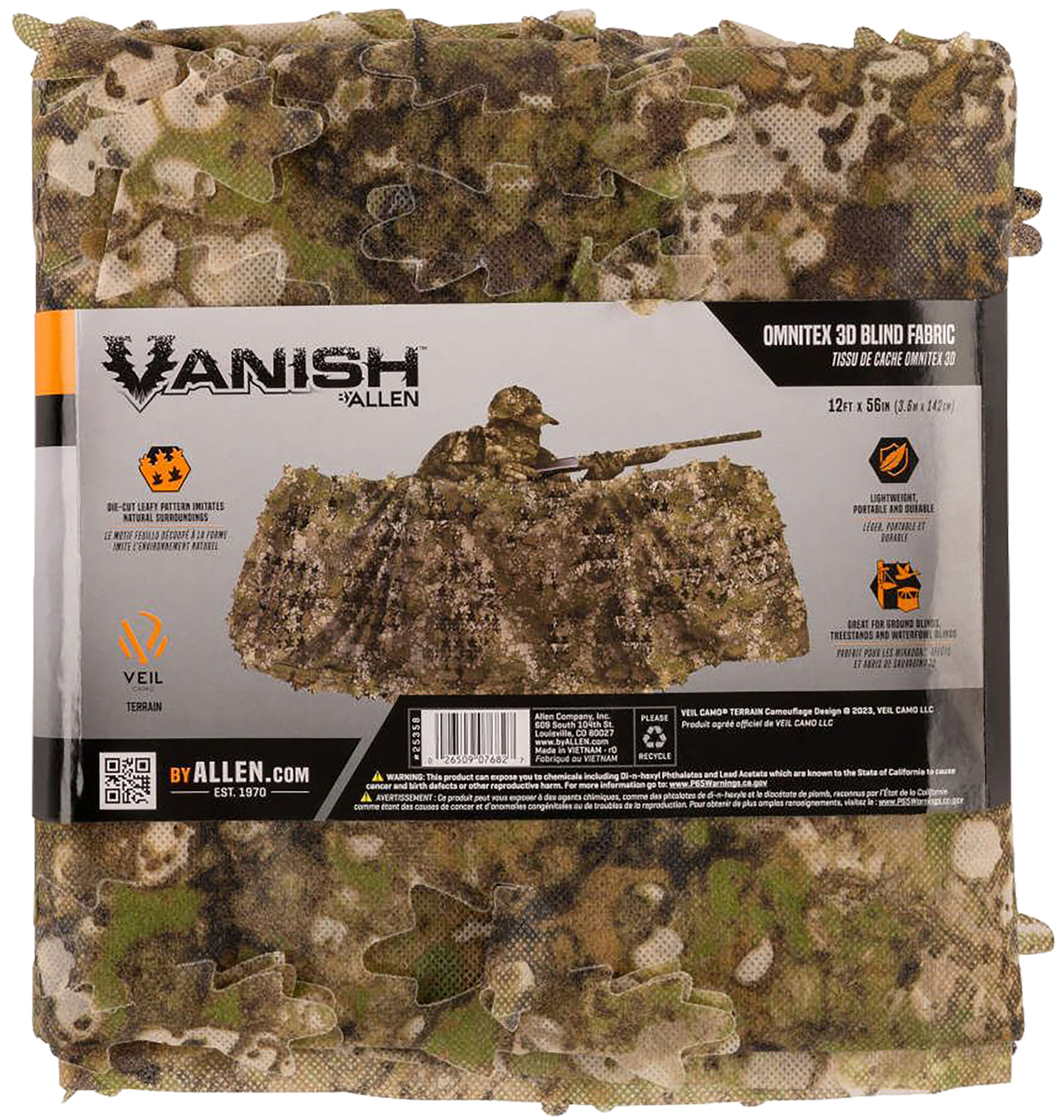 Vanish 25358 3D Blind Fabric Veil Terrain 3D Leafy Omnitex 12' x 56" — view 3