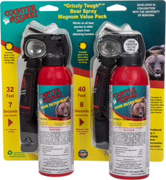 Counter Assault Bear Spray Magnum Pack 8.10 oz / 10.20 oz Capsaicin 32 ft / 40 ft Range w/ 2 Holsters — view 3