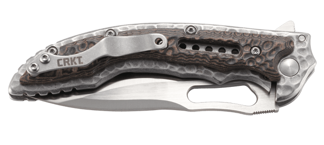 Columbia River Fossil Compact 3.41" Folding Drop Point Plain Satin 8Cr13MoV SS Brown G10 Frame Lock Knife — view 3