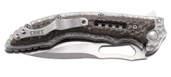Columbia River Fossil Compact 3.41" Folding Drop Point Plain Satin 8Cr13MoV SS Brown G10 Frame Lock Knife — view 3
