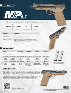 Smith & Wesson M&P 5.7 5.7x28mm 5" 22+1 SAO Pistol - Black/FDE — view 3