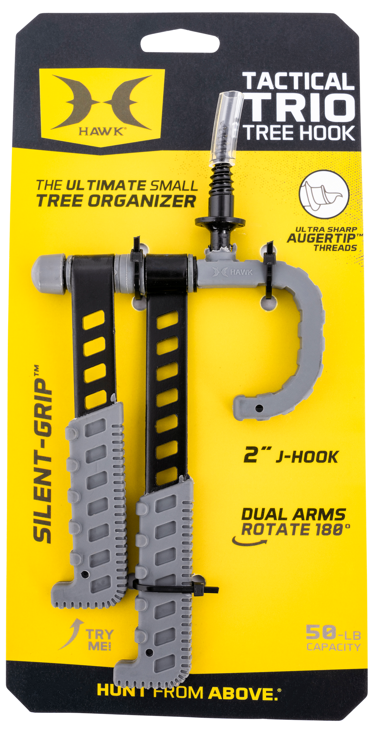 Hawk Tactical Trio Tree Hook 5"/6" Arms 40-lb J-Hook Black — view 3