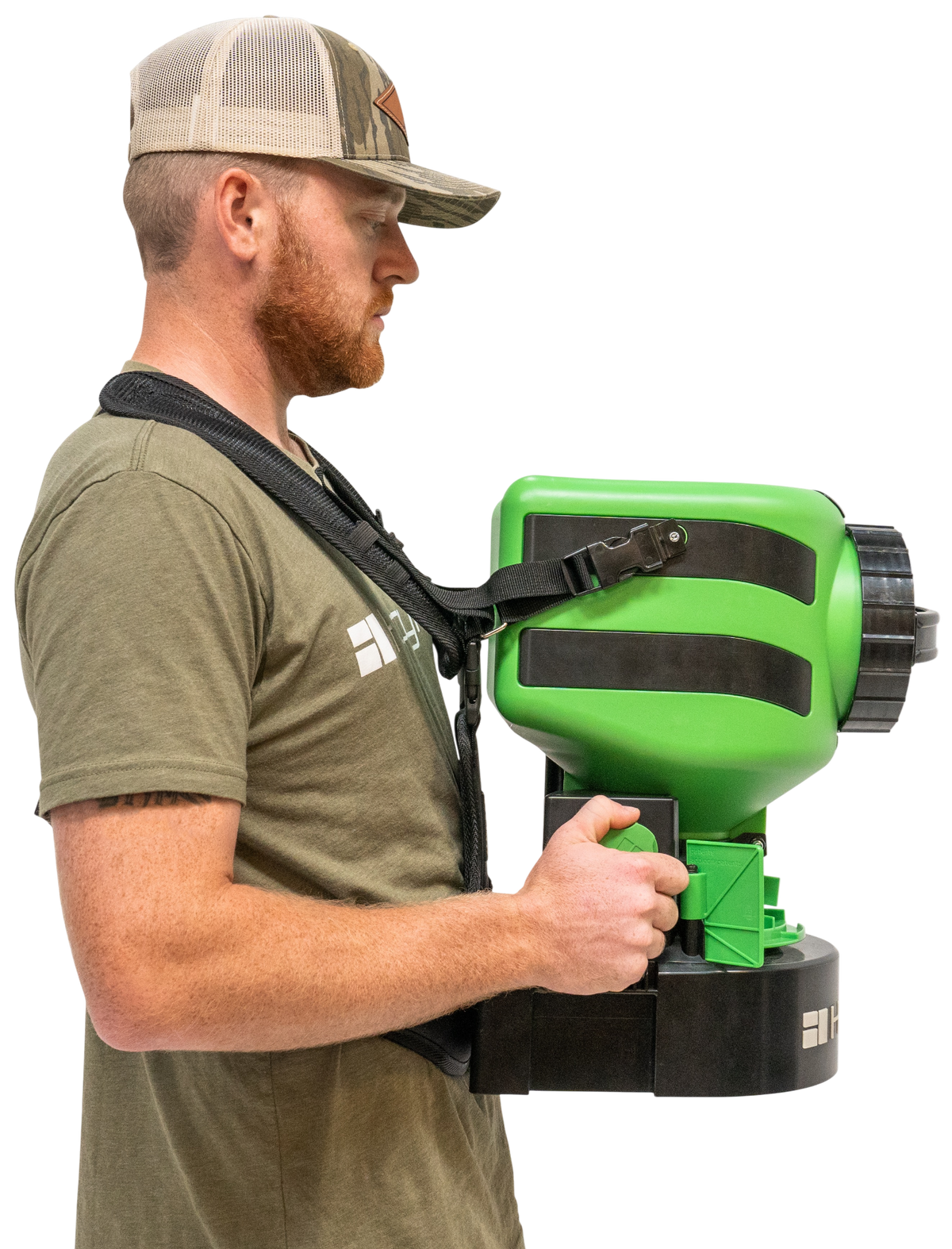Hooyman 1135909 Manual Chest Spreader 35 lb Broadcast Chest Mount Seed Spreader — view 3