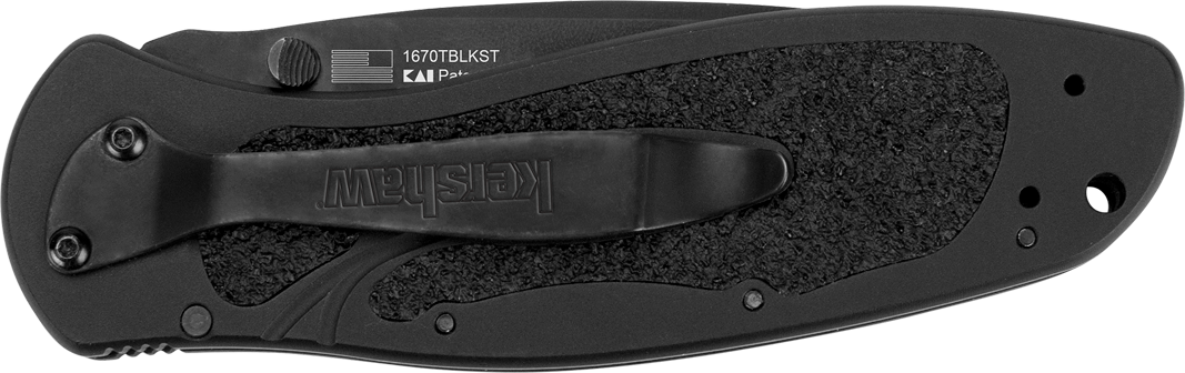 Kershaw Blur 3.4" Tanto Folding Knife Part Serrated Black DLC — view 3