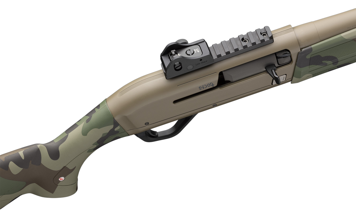 Winchester SX4 Woodland Defender 12 Gauge 18.5" 4+1 Semi-Auto Shotgun - FDE Cerakote / Woodland Camo — view 3
