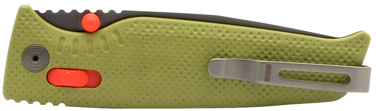 S.O.G Altair XR 3.20" Folding Plain Bead Blasted Cryo CPM 154 SS Blade Field Green w/Stone Blue Accents GRN Handle — view 3