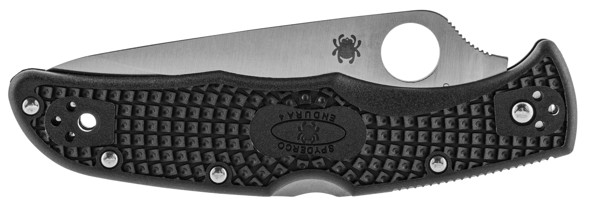 Spyderco C10PSBK Endura 4 Lightweight 3.75" VG-10 Drop Point Part Serrated FRN Black Handle Folding Knife — view 3