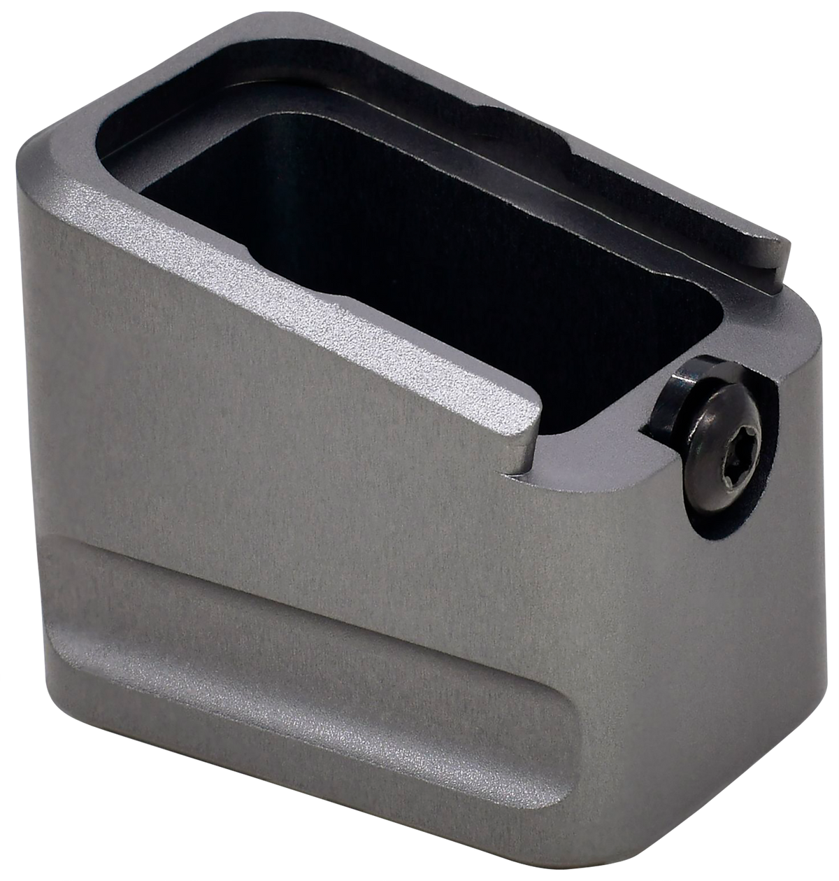 Warne MEG1954GR Glock 19/23 Magazine Extension - Gray 6061-T6 Aluminum - +5rd 9mm Luger / +4rd .40 S&W — view 3