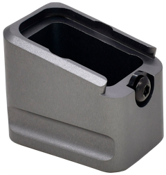Warne MEG1954GR Glock 19/23 Magazine Extension - Gray 6061-T6 Aluminum - +5rd 9mm Luger / +4rd .40 S&W — view 3