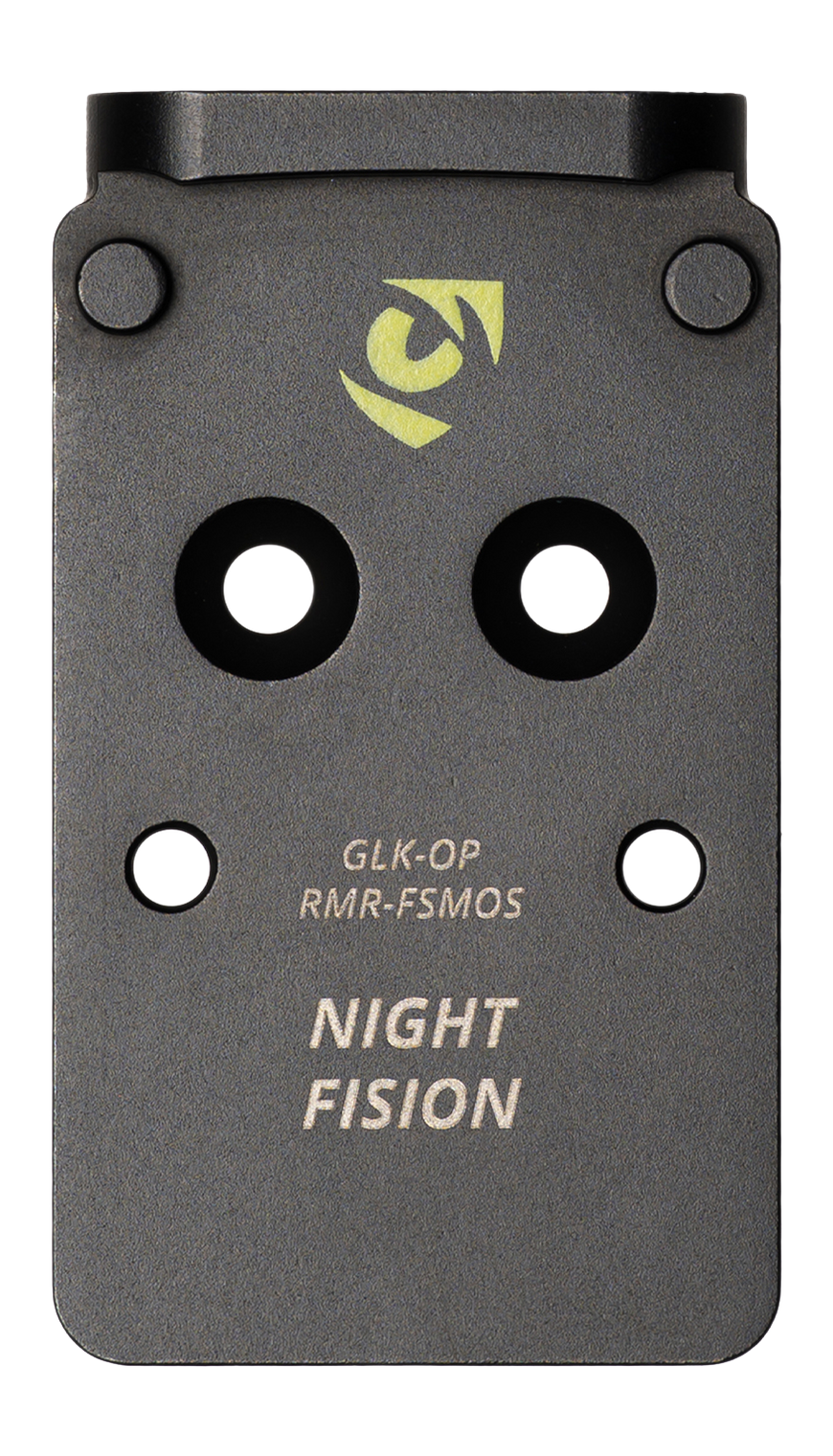 Night Fision Optic Plate + Blacked Out Backup Sights Combo - 17-4 Stainless Steel Black Nitride - Fits Glock Full Size MOS 17/19/47 / RMR / 507C — view 3