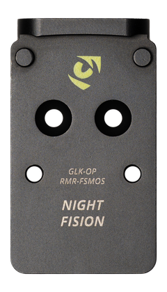 Night Fision Optic Plate + Blacked Out Backup Sights Combo - 17-4 Stainless Steel Black Nitride - Fits Glock Full Size MOS 17/19/47 / RMR / 507C — view 3