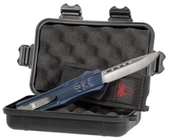 CobraTec Knives CTK-1 Medium 3" OTF Drop Point Plain D2 Blade NYPD Blue Aluminum Handle — view 3