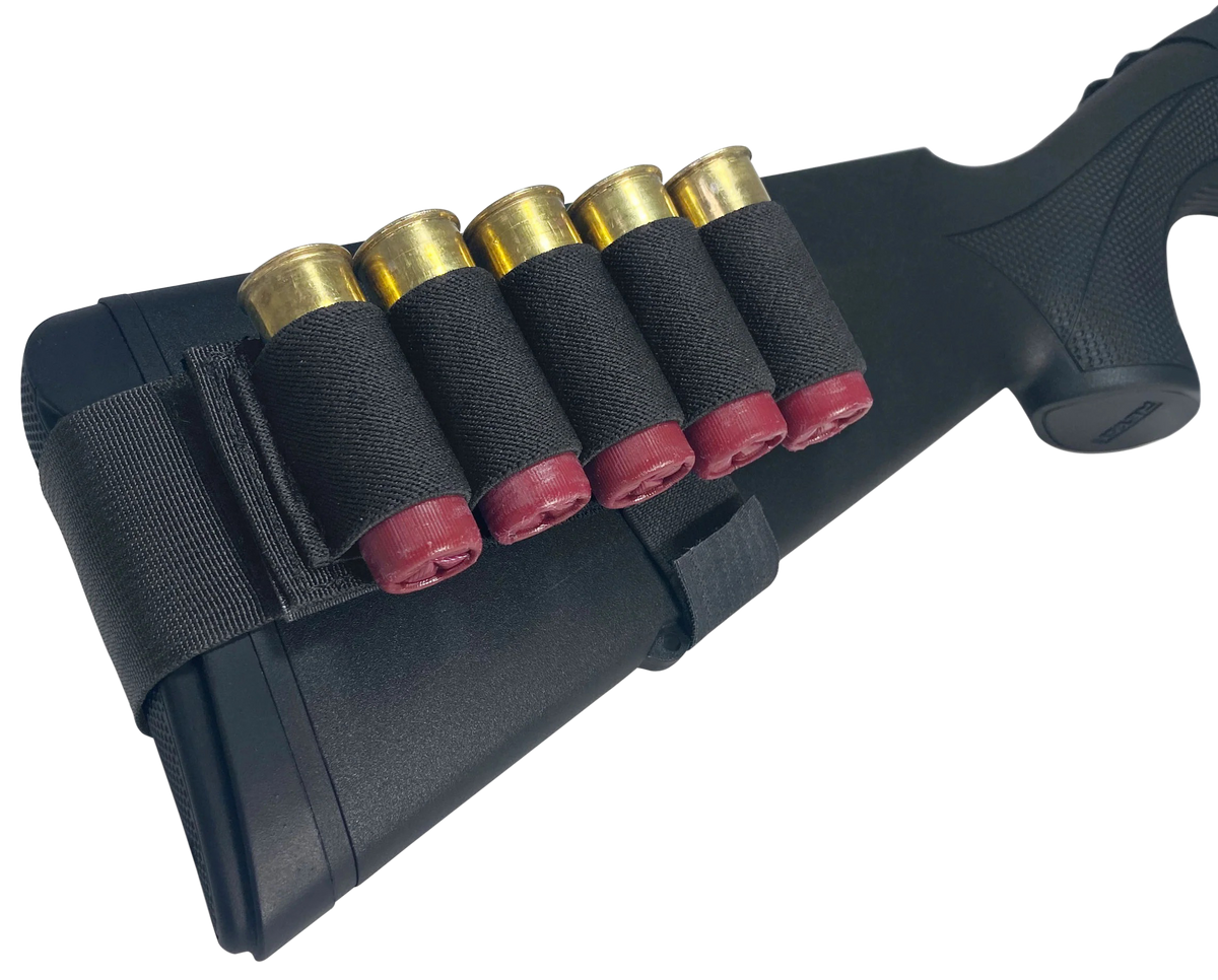Adaptive Tactical Stock Mounted Shell Carrier 5-Rd Shotshells Black Nylon - Adjustable Stock Fit — view 3